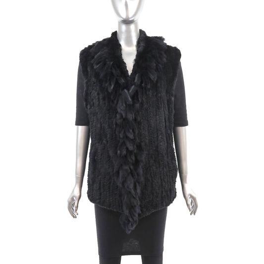 Knitted Black Rabbit Vest- Size M