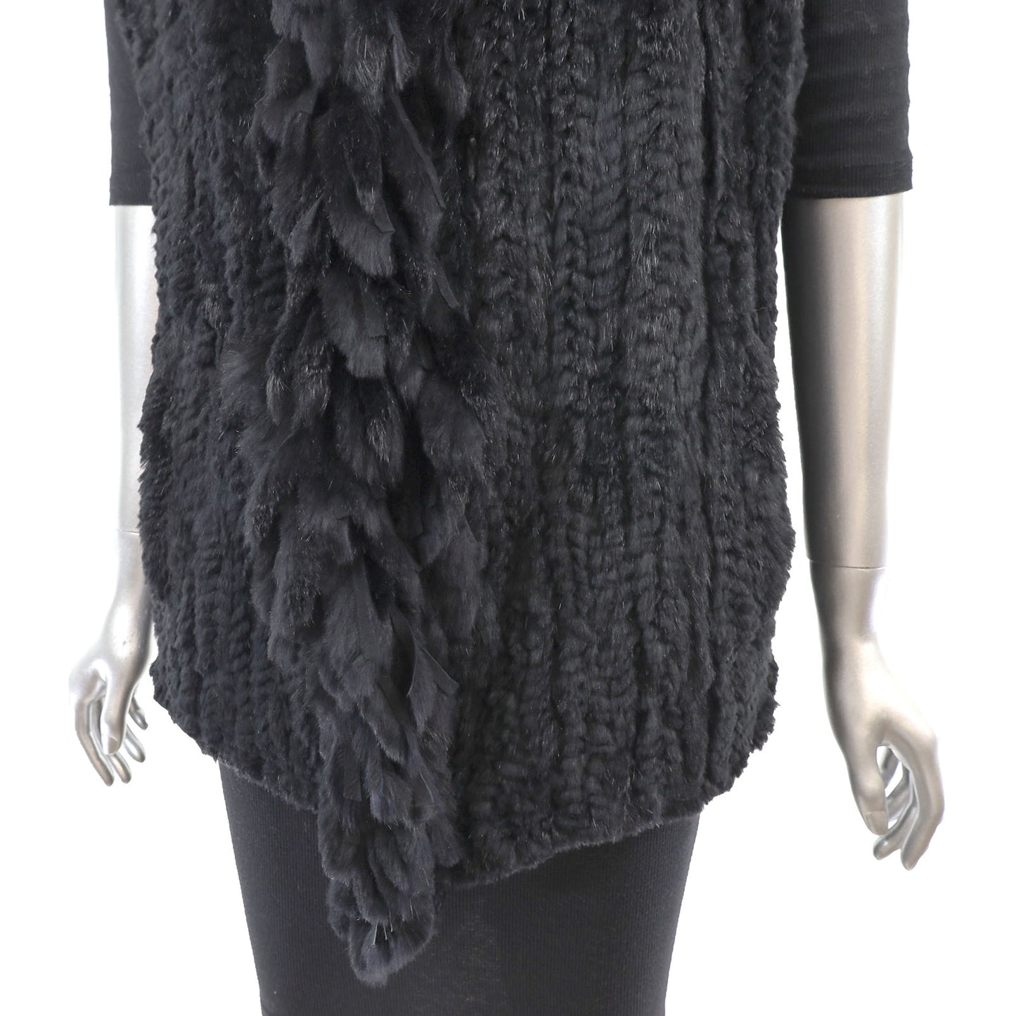 Knitted Black Rabbit Vest- Size M