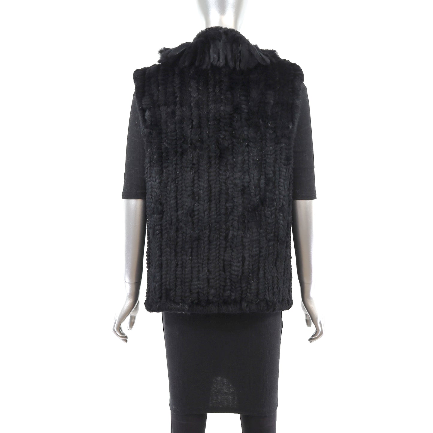 Knitted Black Rabbit Vest- Size M