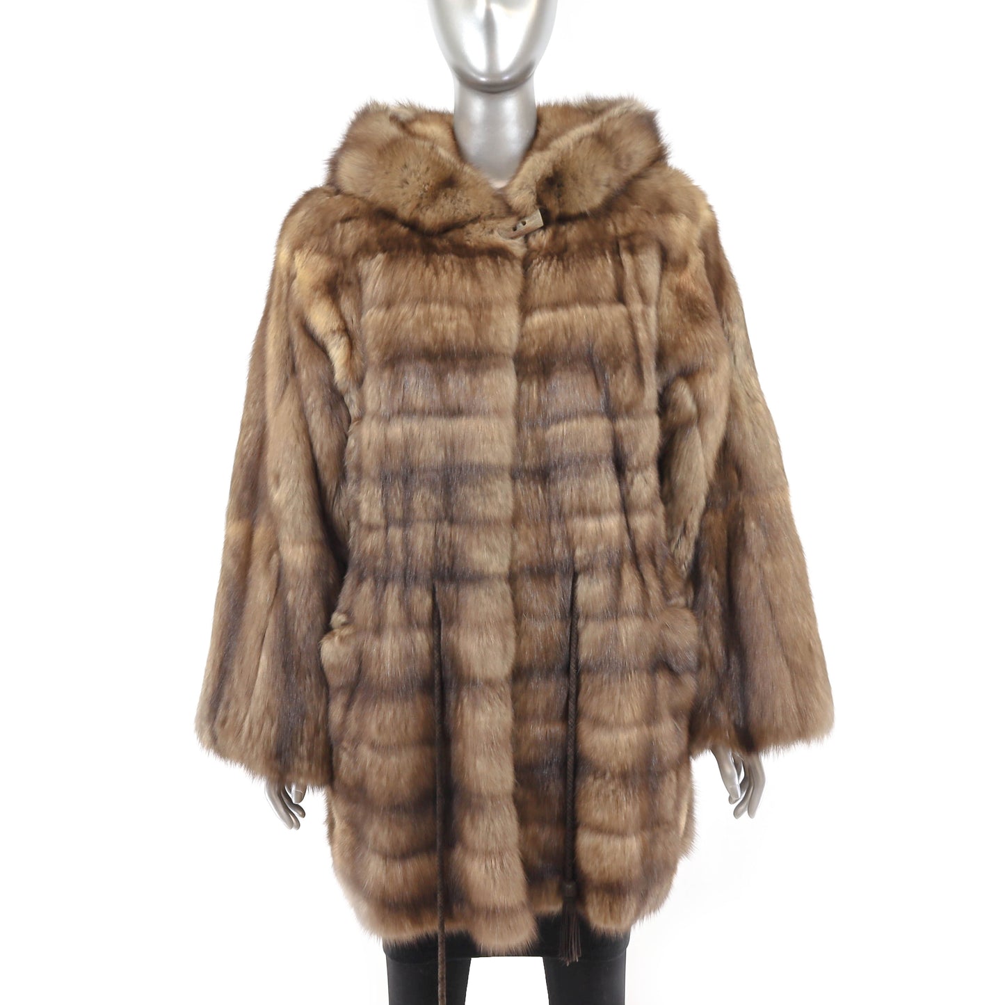 Hooded Sable 3/4 Coat- Size XL