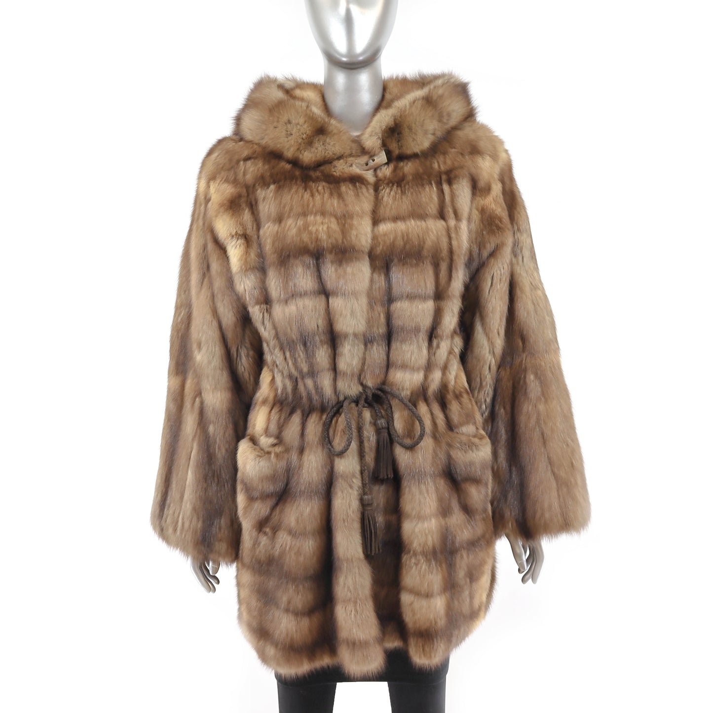 Hooded Sable 3/4 Coat- Size XL