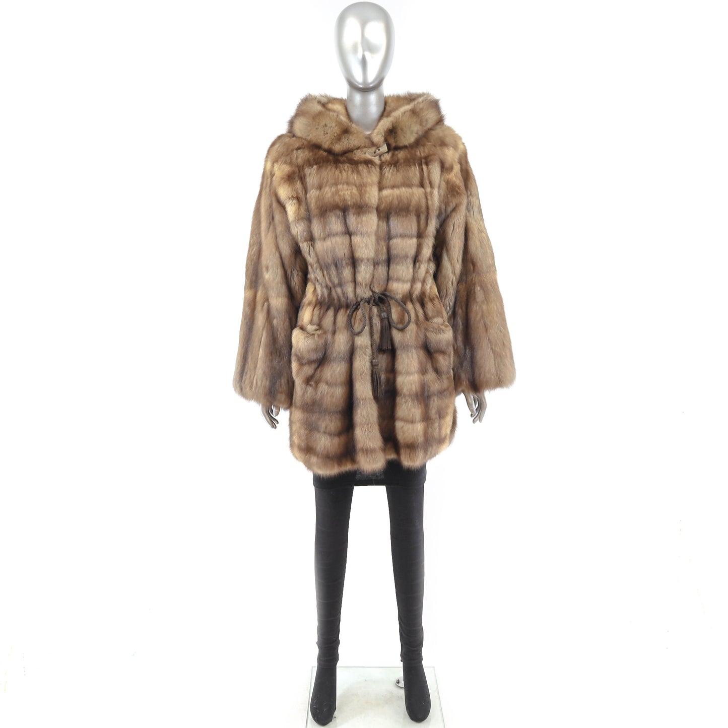 Hooded Sable 3/4 Coat- Size XL