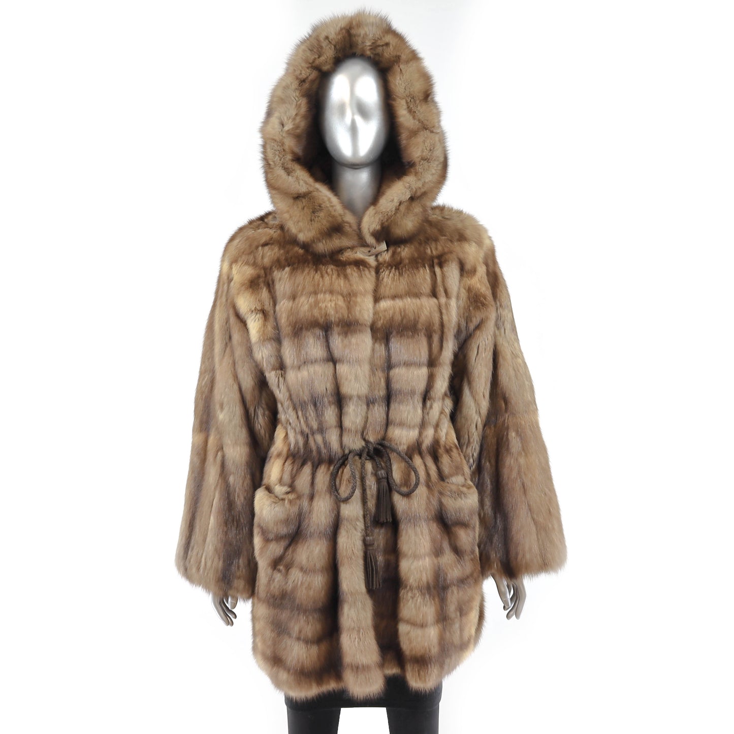 Hooded Sable 3/4 Coat- Size XL