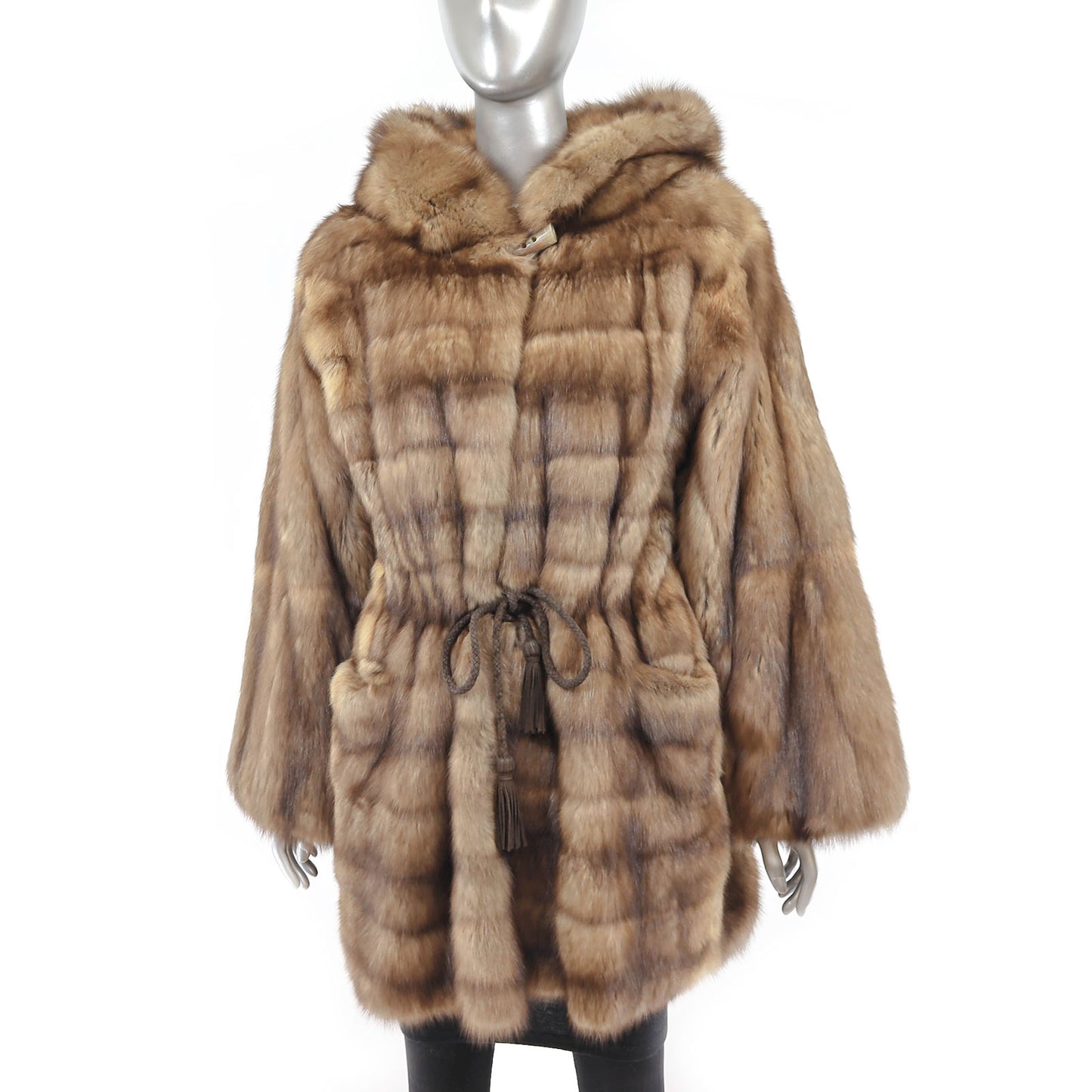 Hooded Sable 3/4 Coat- Size XL