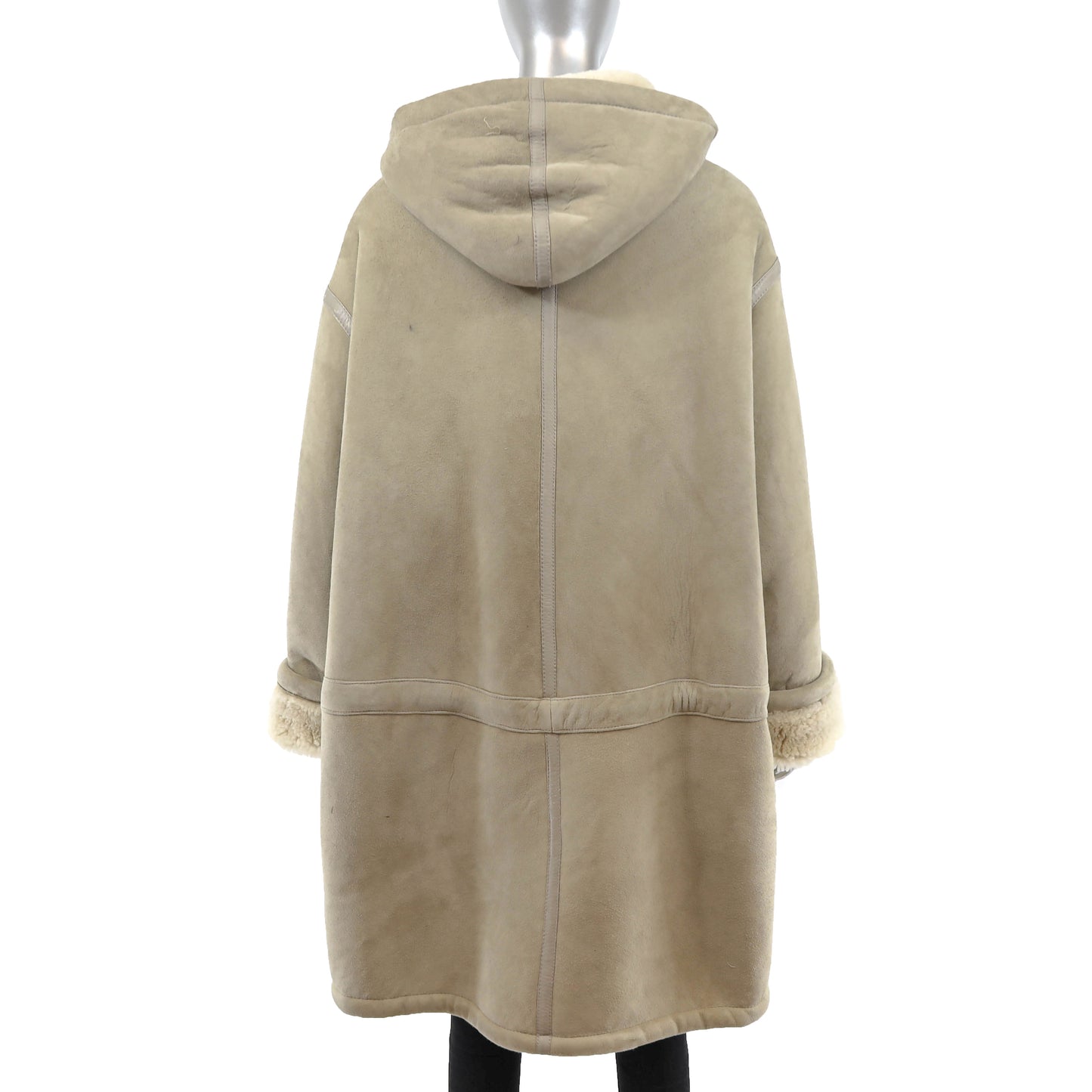 Hooded Shearling Coat- Size XXL