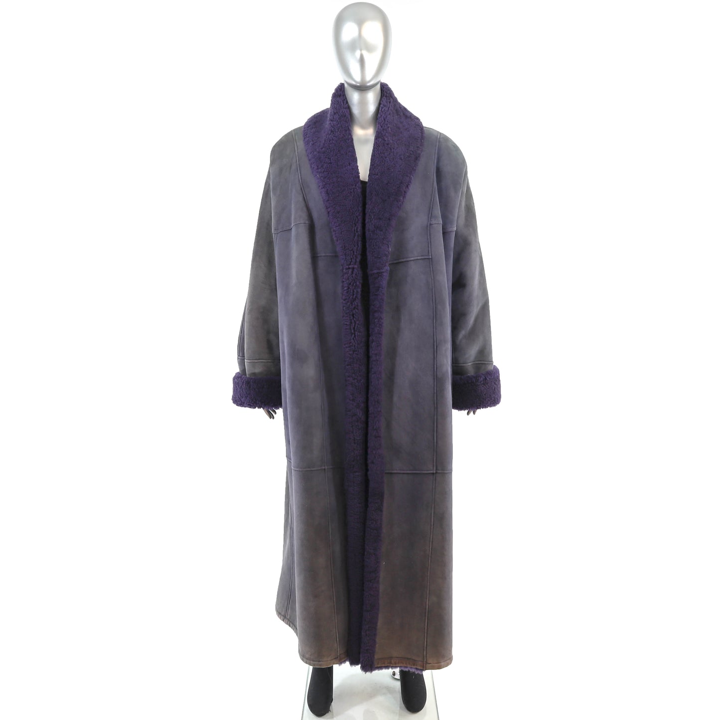 Purple Long Shearling Coat- Size XXXXL