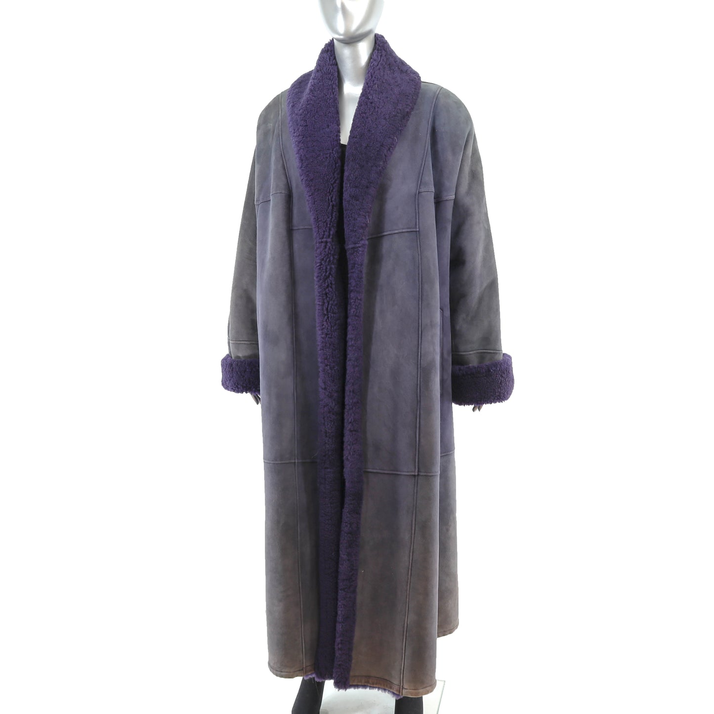 Purple Long Shearling Coat- Size XXXXL