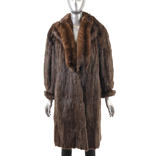 Squirrel Coat with Mink Collar- Size M