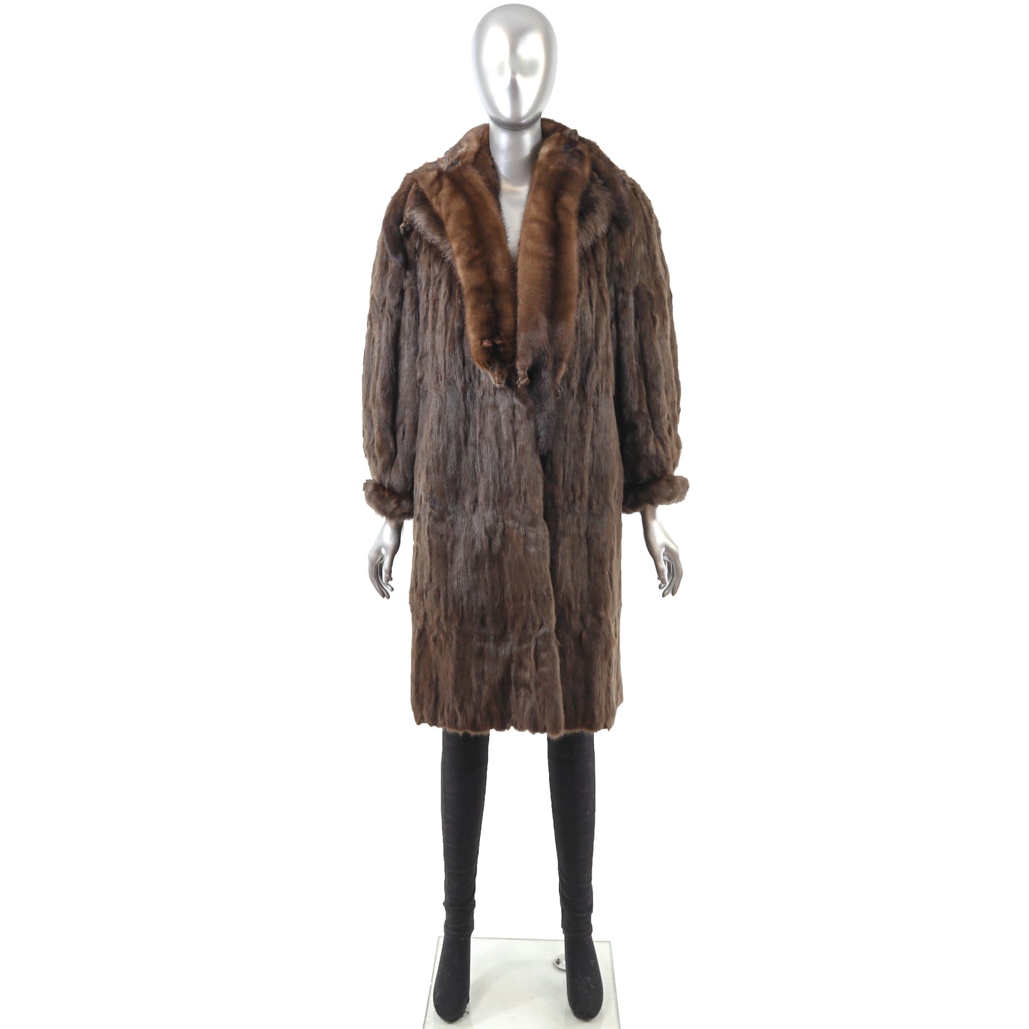 Squirrel Coat with Mink Collar- Size M