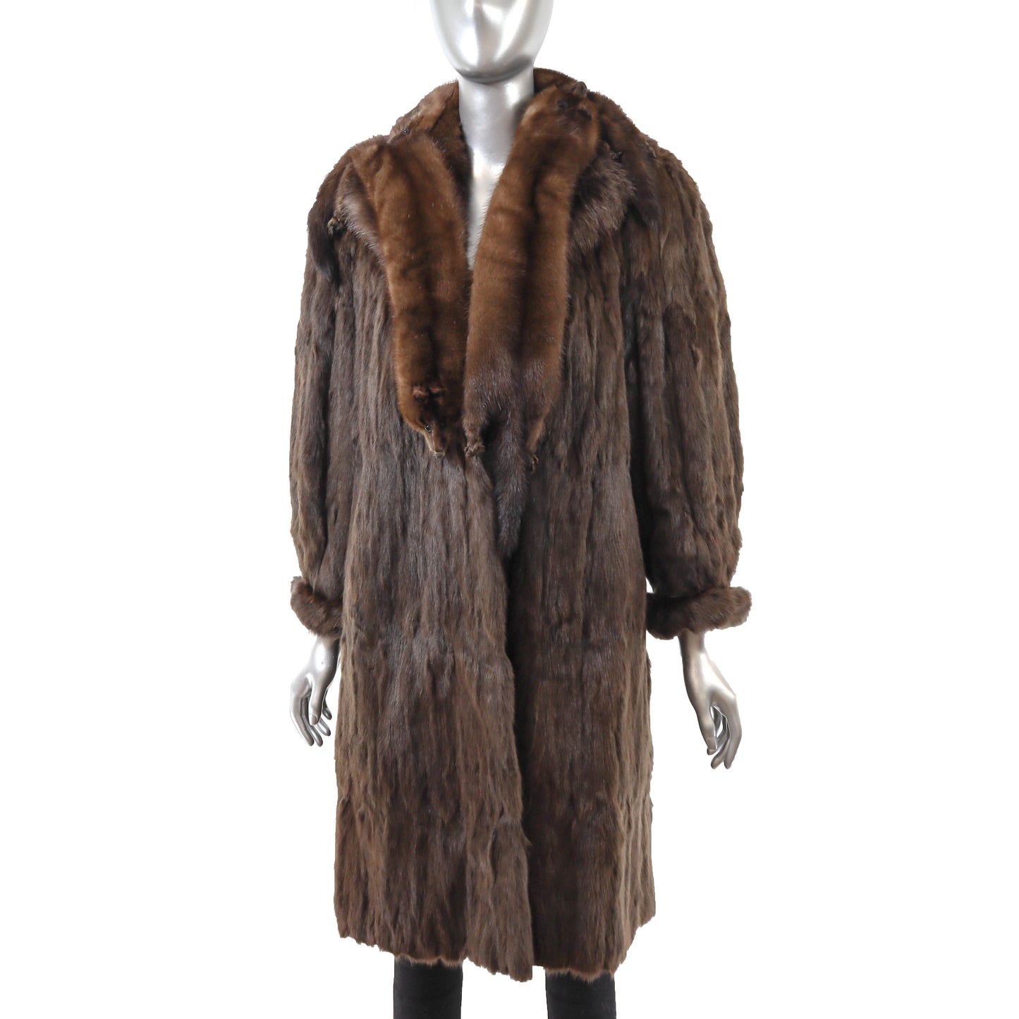 Squirrel Coat with Mink Collar- Size M