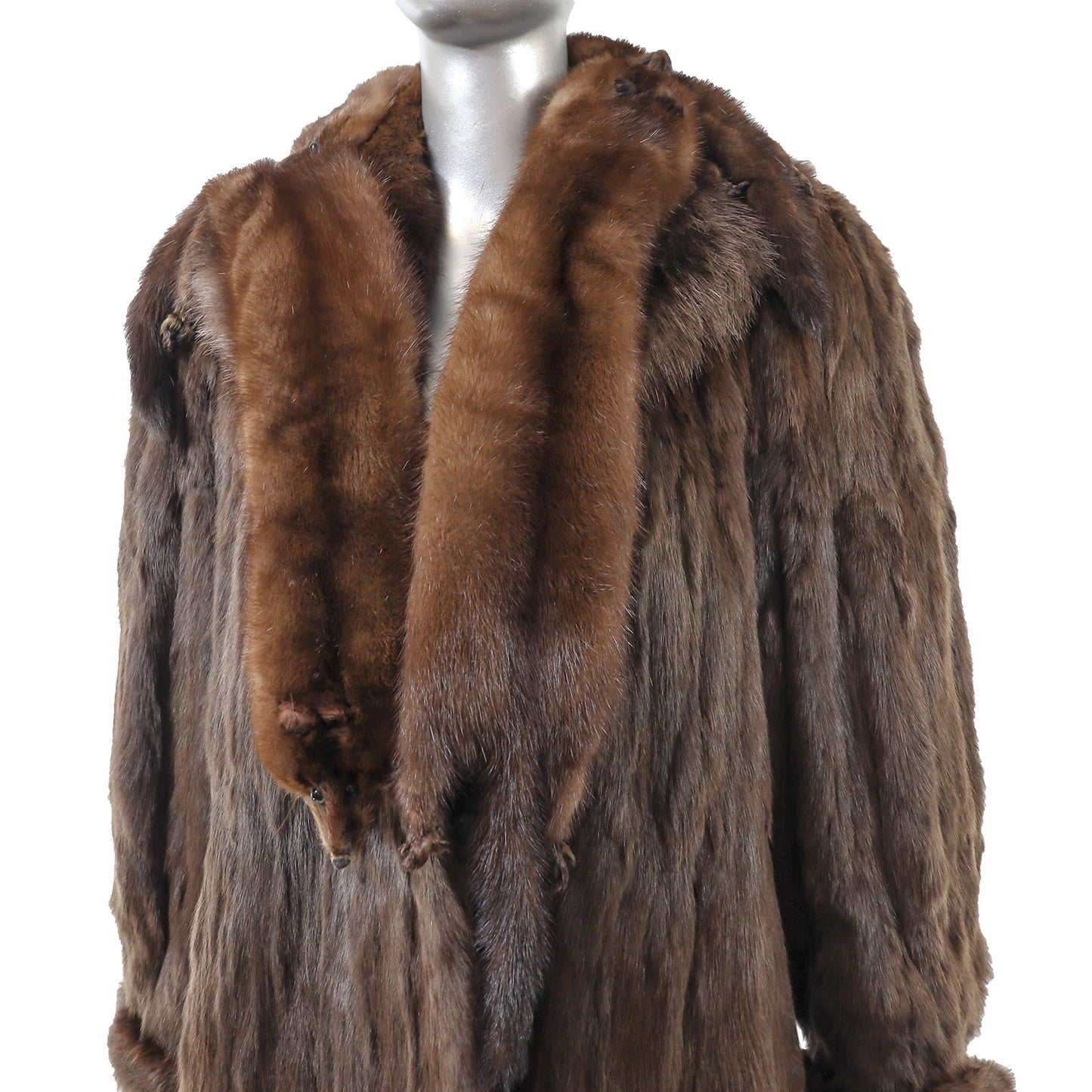 Squirrel Coat with Mink Collar- Size M