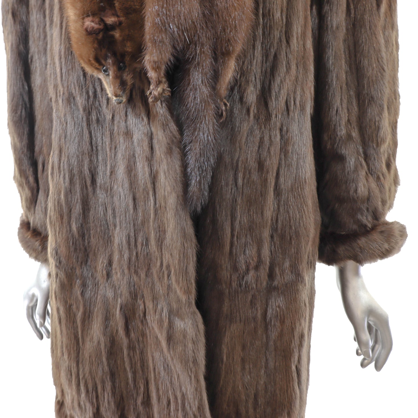 Squirrel Coat with Mink Collar- Size M