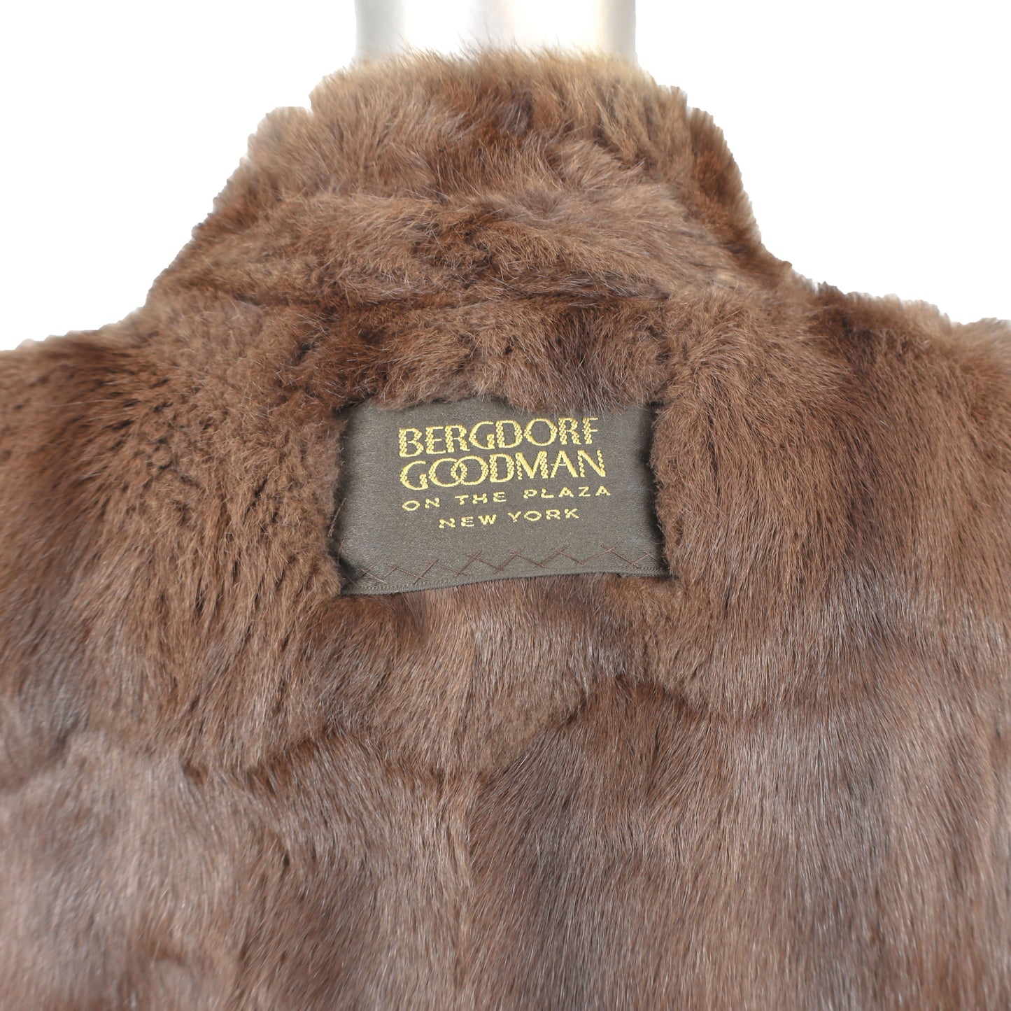 Bergdorf Goodman Ultrasuede Coat with Removable Squirrel Liner- Size L