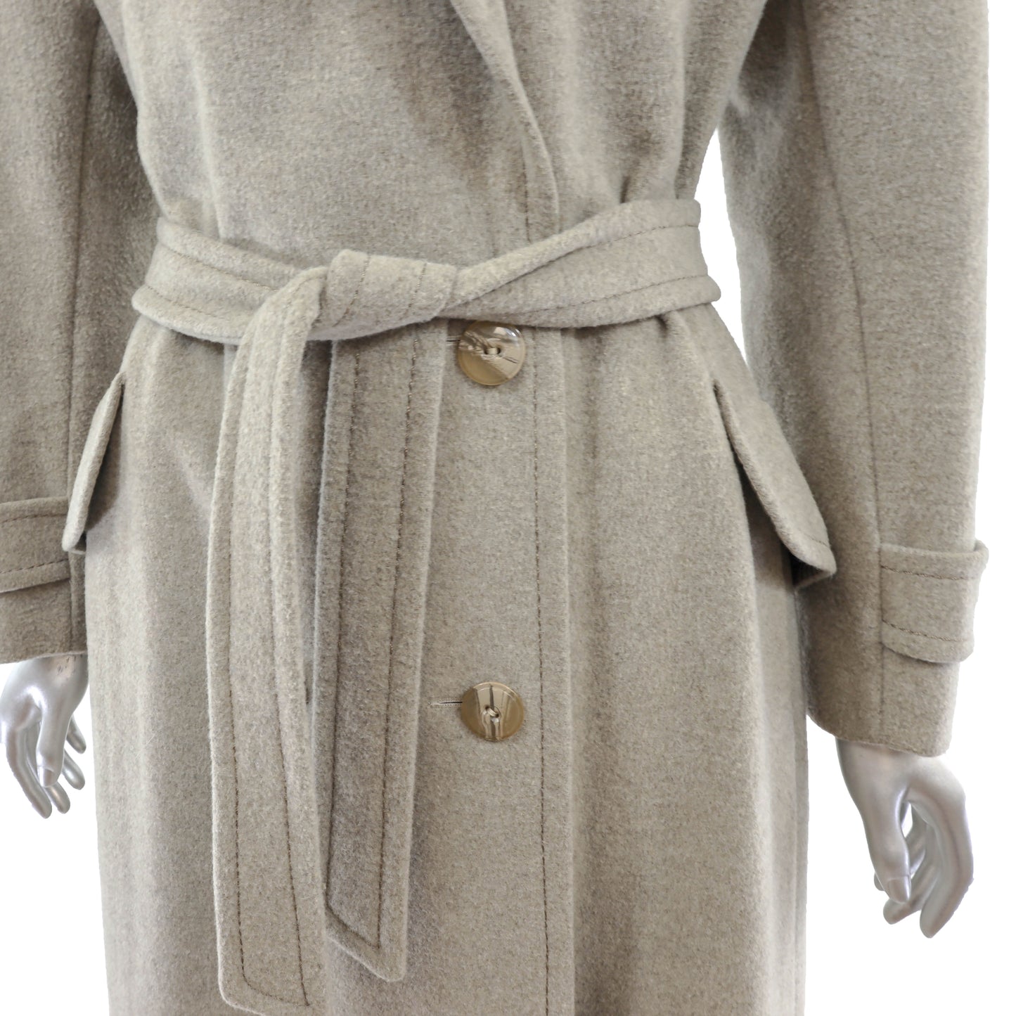 Wool Coat with Fox Collar- Size S