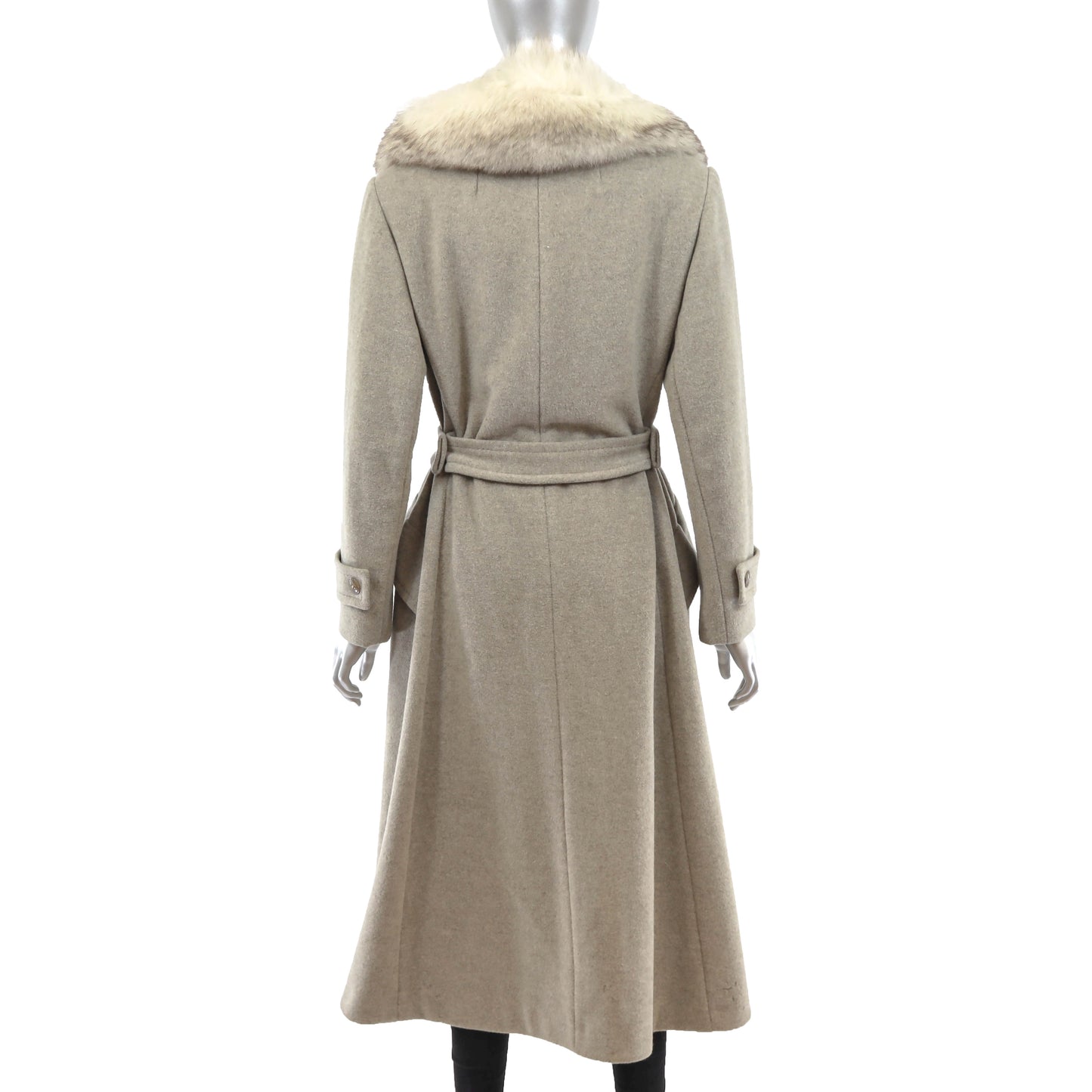 Wool Coat with Fox Collar- Size S