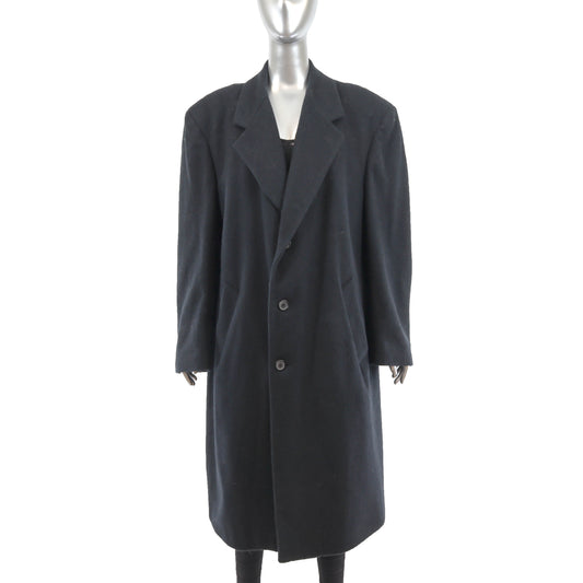 Men's Navy Wool Coat- Size L