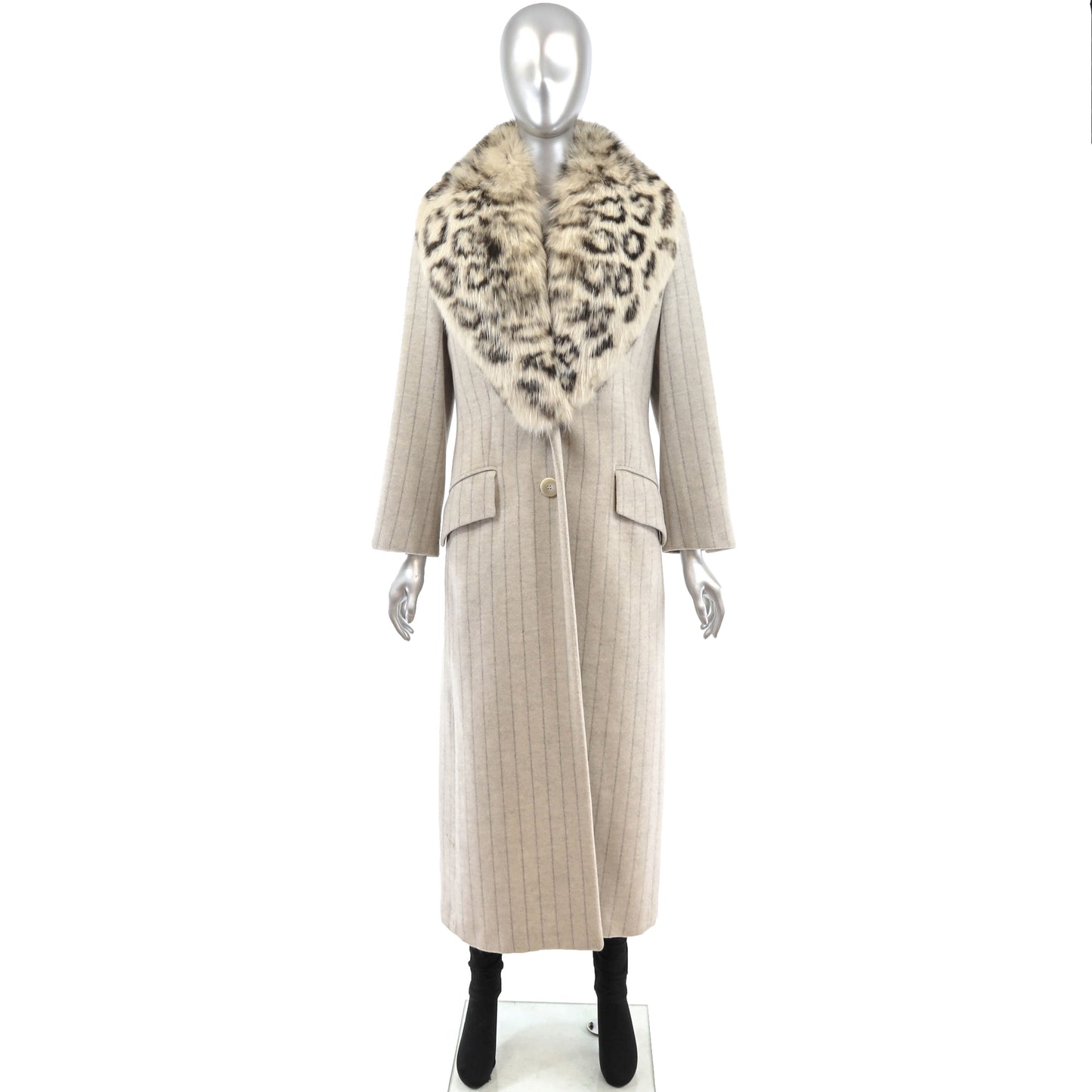 Giuliana Teso Wool Coat with Fox Collar- Size S