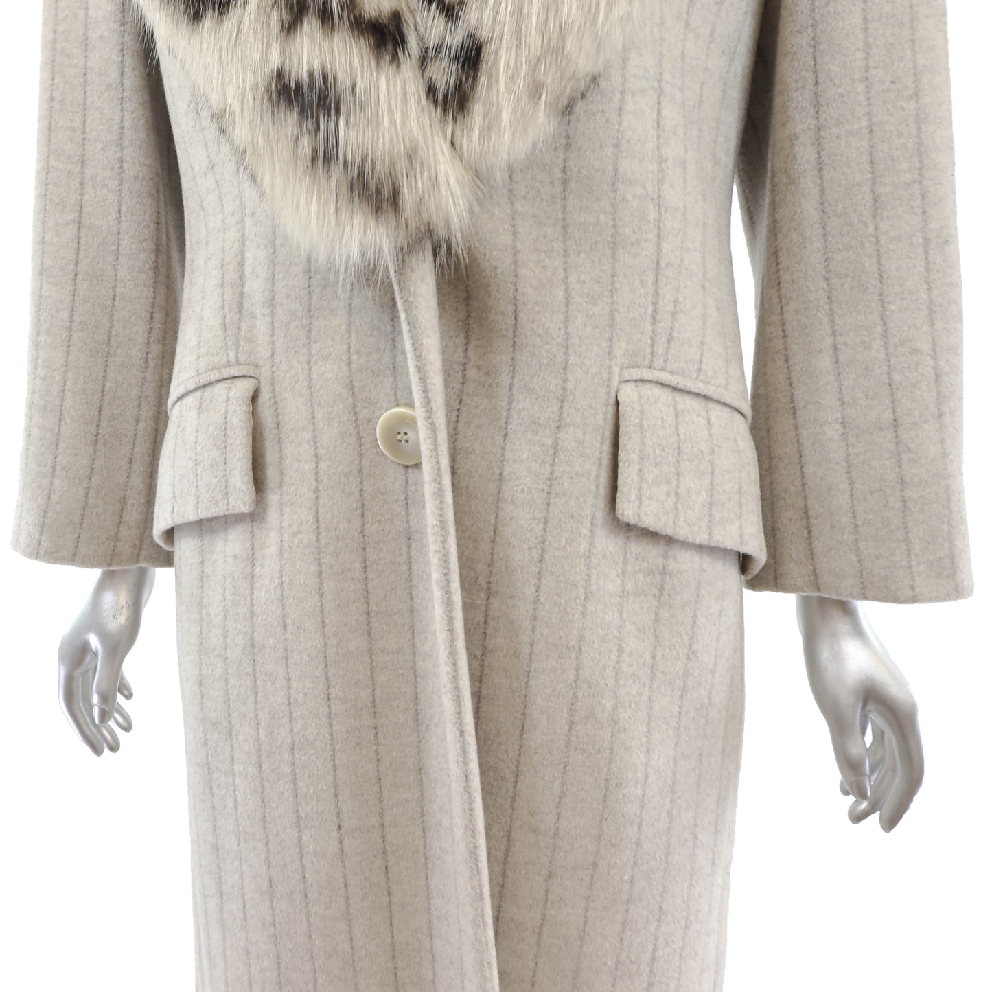 Giuliana Teso Wool Coat with Fox Collar- Size S