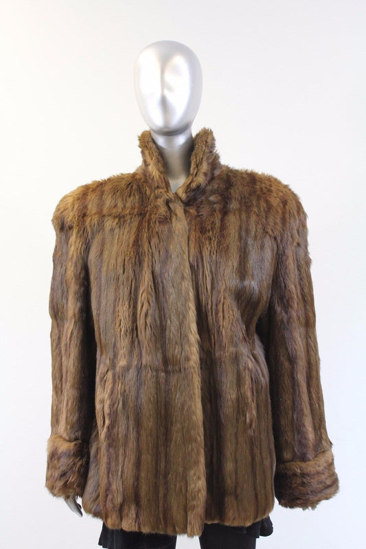 Brown Squirrel Fur Jacket Size S