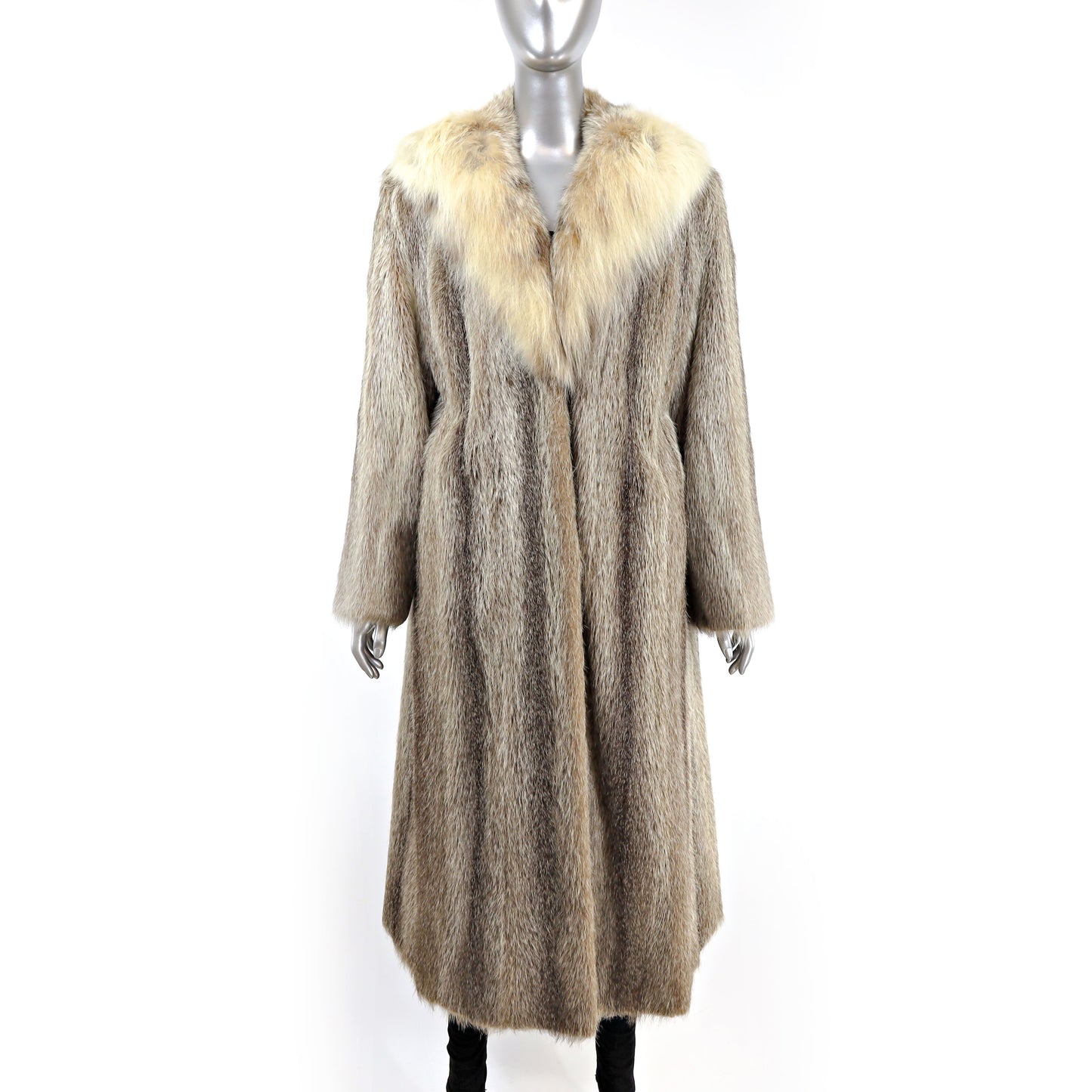 Nutria Coat with Lynx Collar- Size L