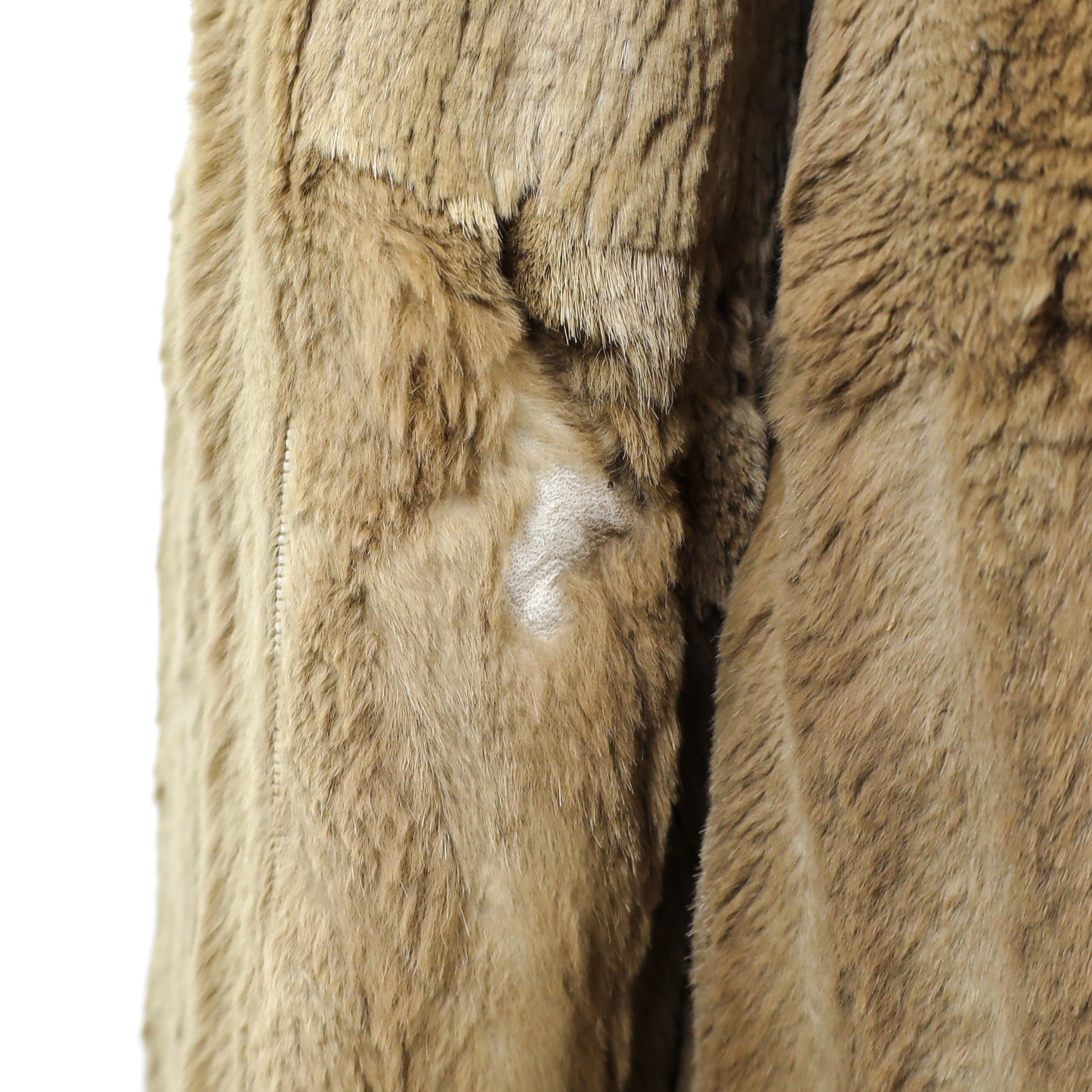 Sheared Beaver 3/4 Coat with Tibetan Lamb Tuxedo- Size M