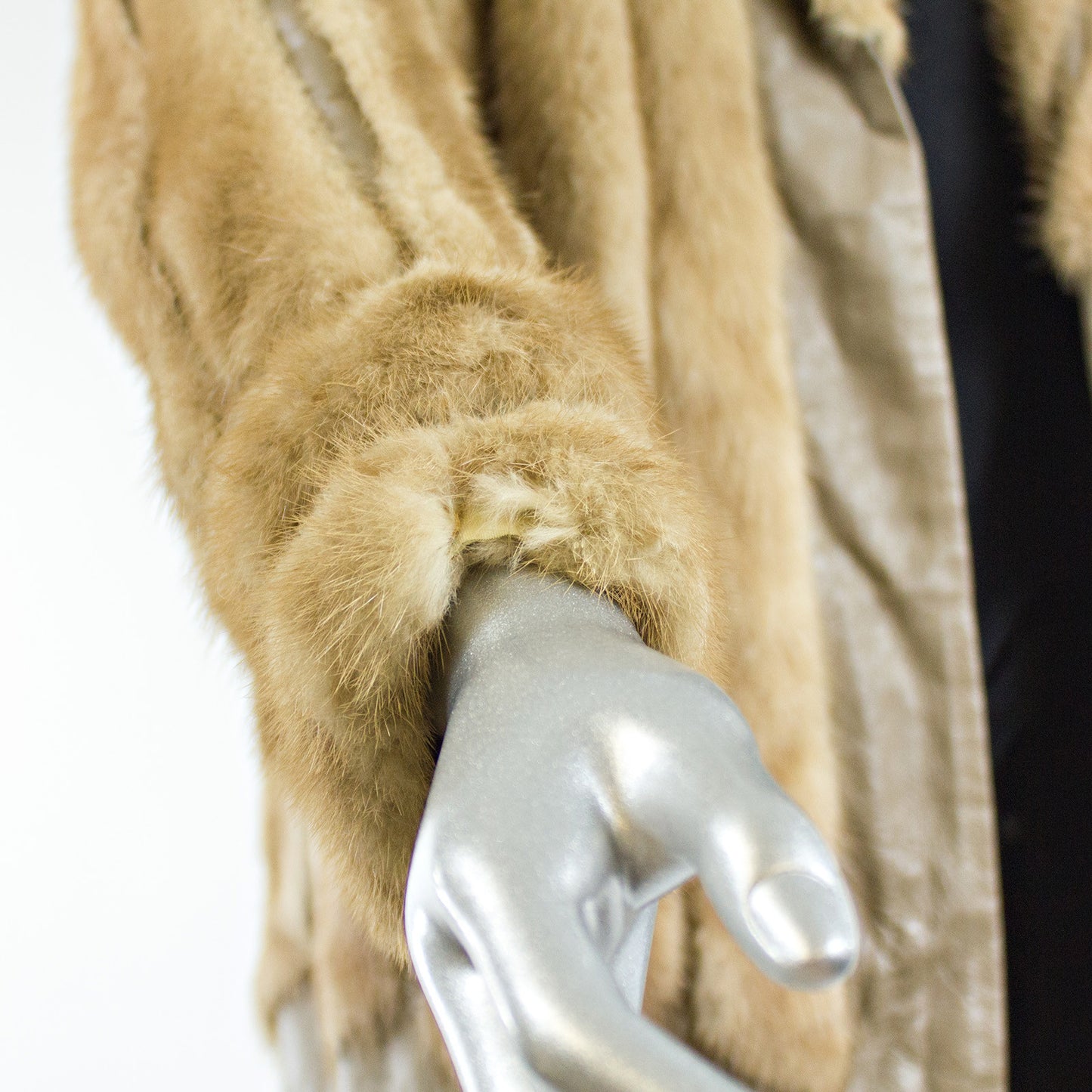 Autumn Haze Mink Fur Jacket with Leather Inserts - Size XS/S