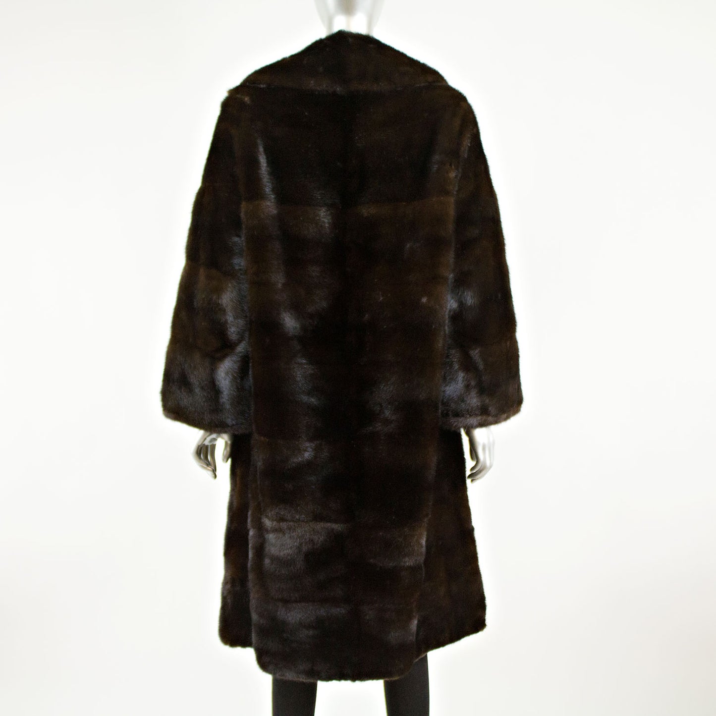 Dark Mahogany Mink Coat Horizontal - Size M