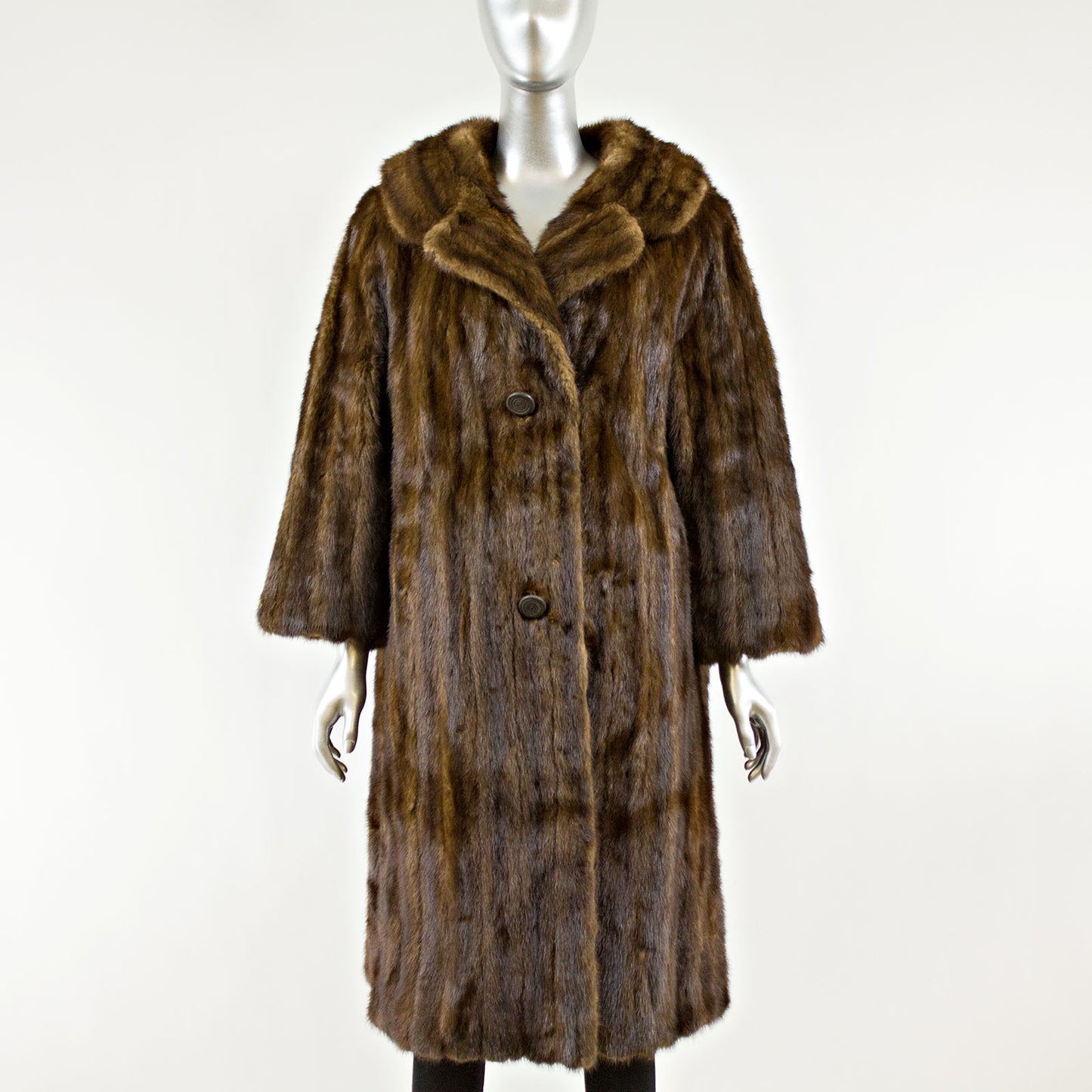 Mahogany Mink Fur Coat - Size S