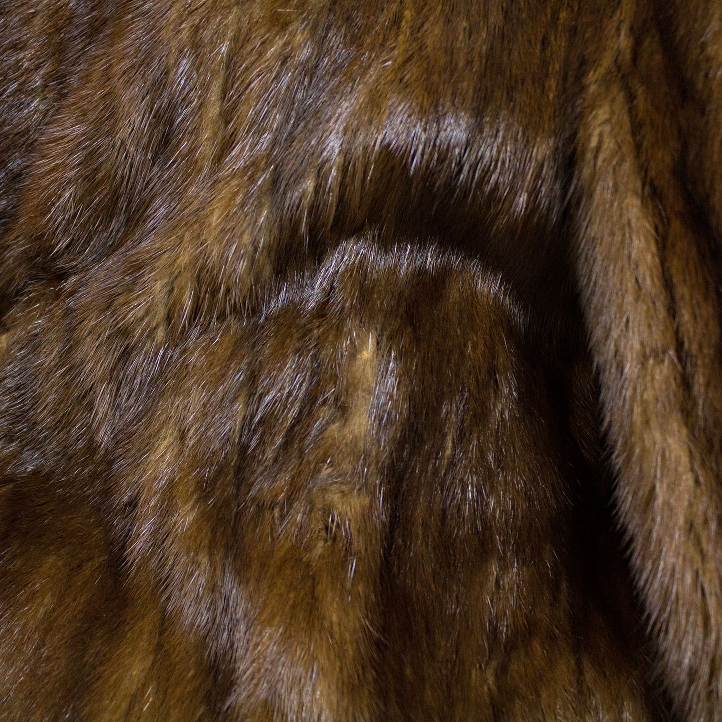 Mahogany Mink Fur Coat - Size S