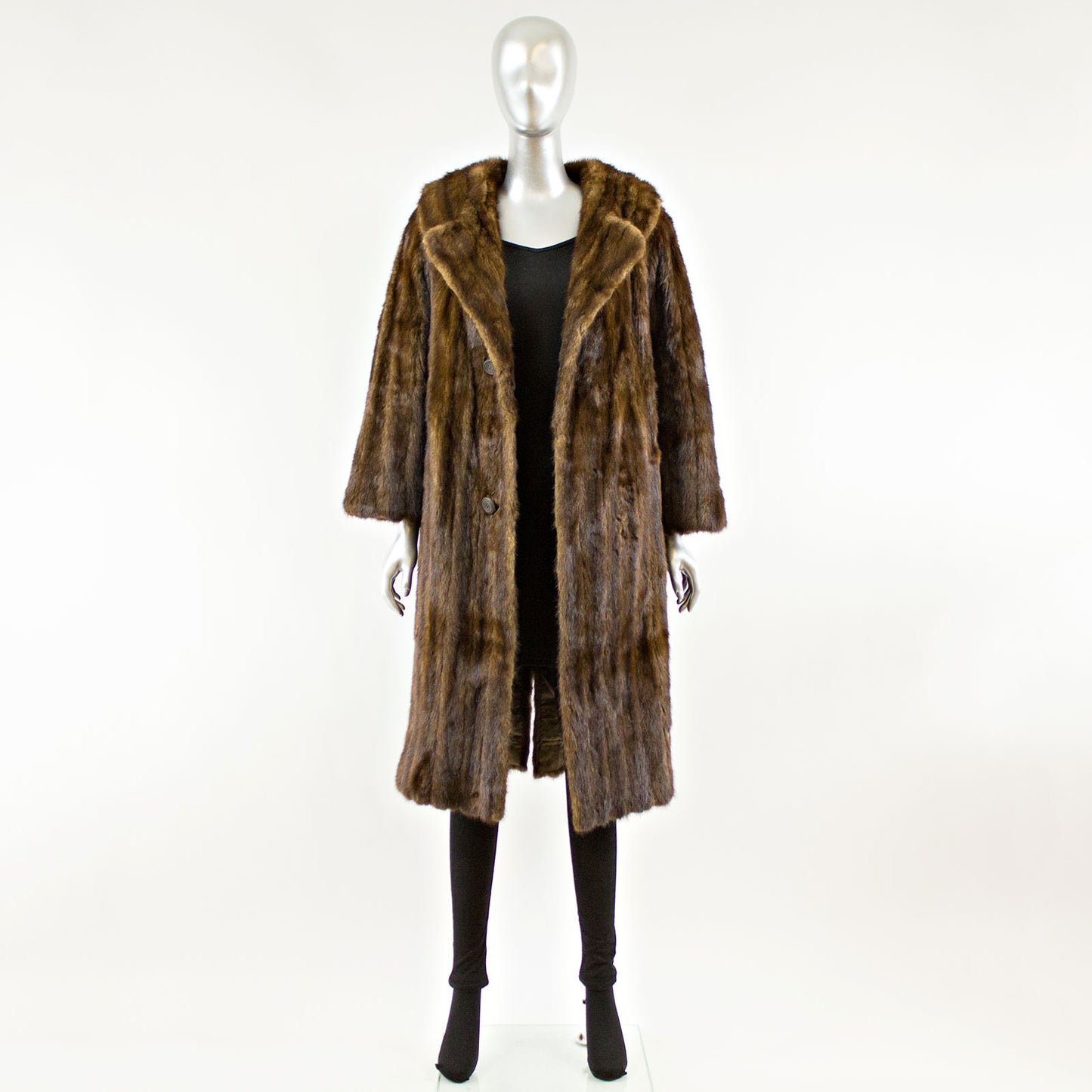 Mahogany Mink Fur Coat - Size S