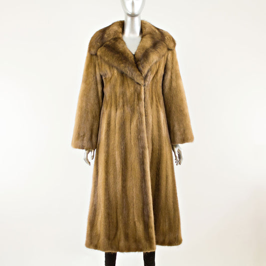 Autumn Haze Mink Coat with Sable Collar - Size S