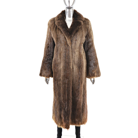 Full Length Beaver Coat- Size S-M