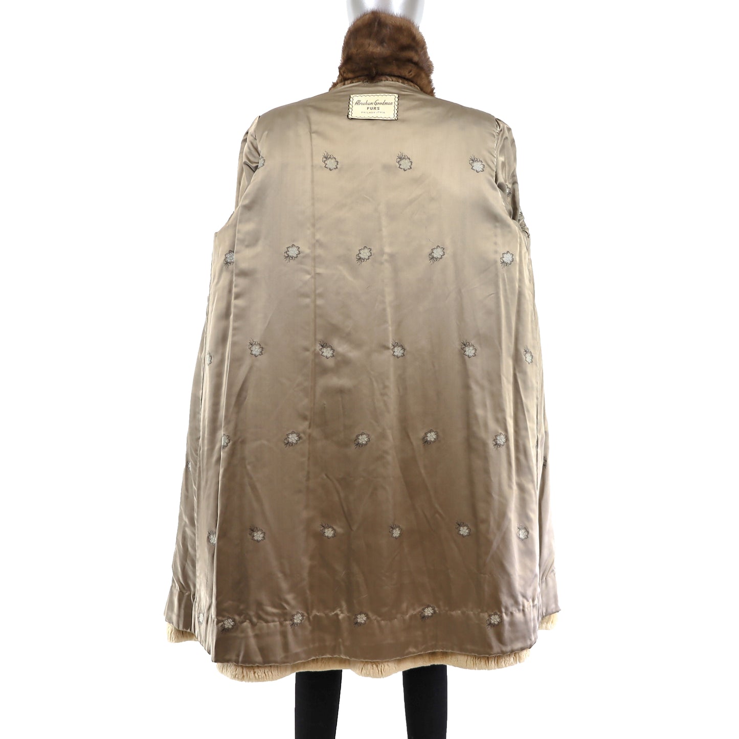 Sheared Beaver Coat with Mink Collar- Size L