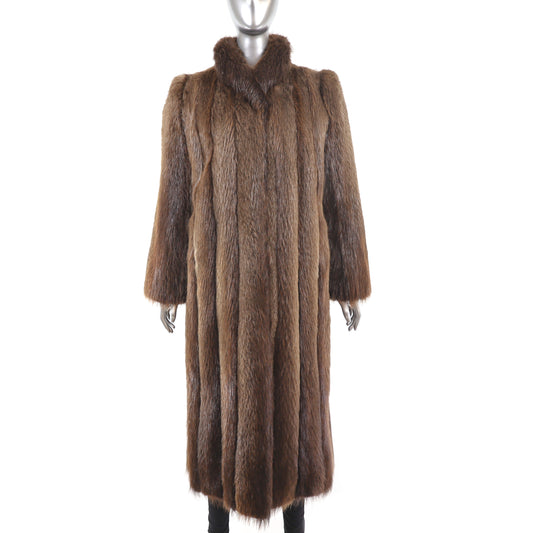 Long Hair Beaver Coat- Size M-L