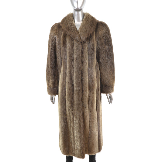 Long Hair Beaver Coat- Size M