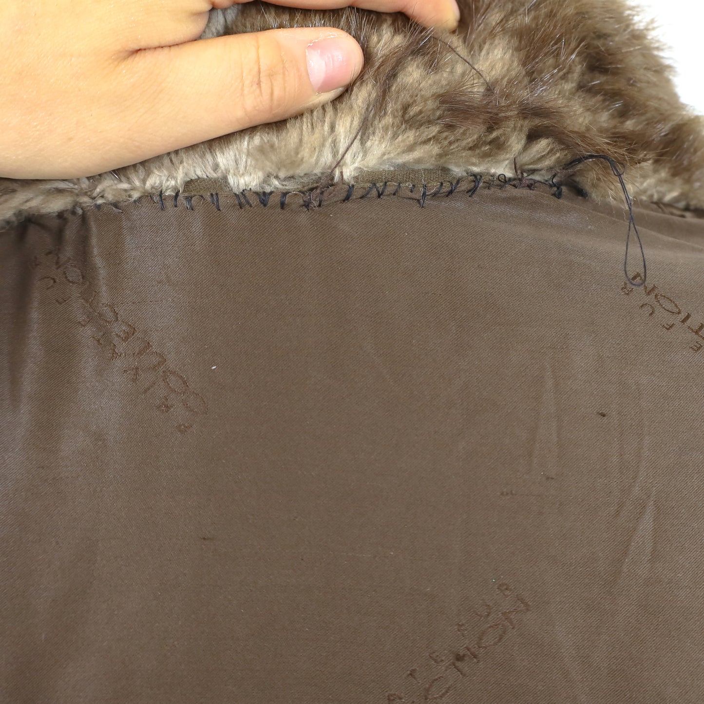 Long Hair Beaver Coat with Detachable Hood- Size M