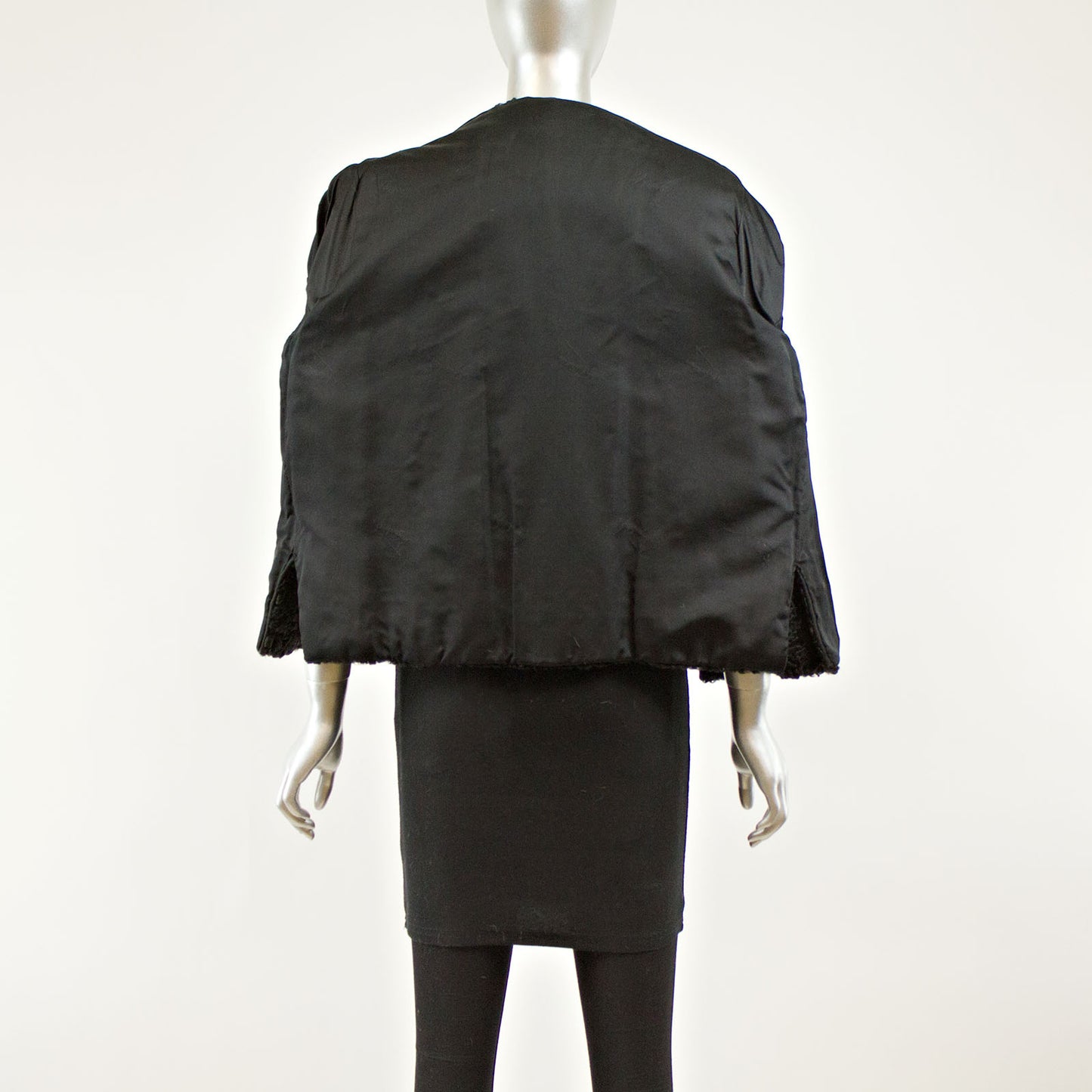 Black Persian Jacket with Tourmaline Mink Collar - Size XL