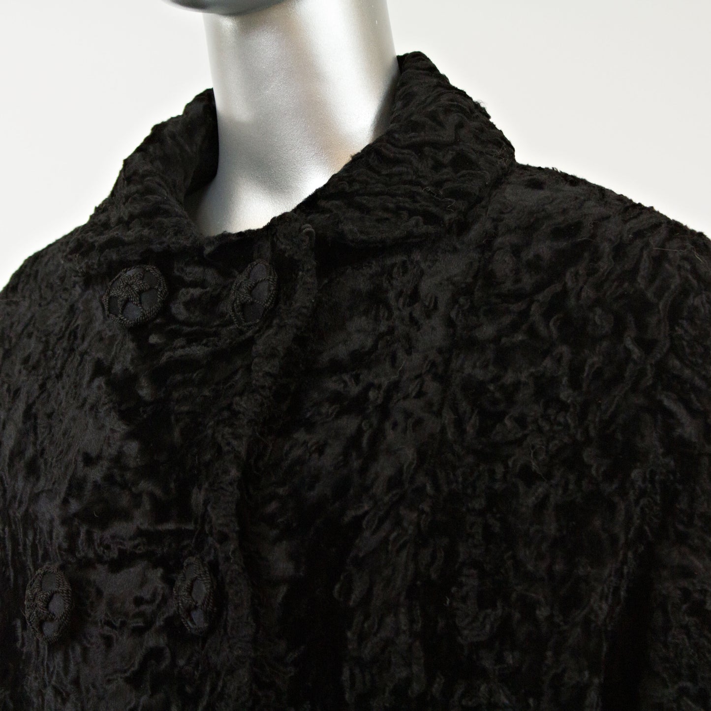 Black Persian Lamb 3/4 Coat- Size M