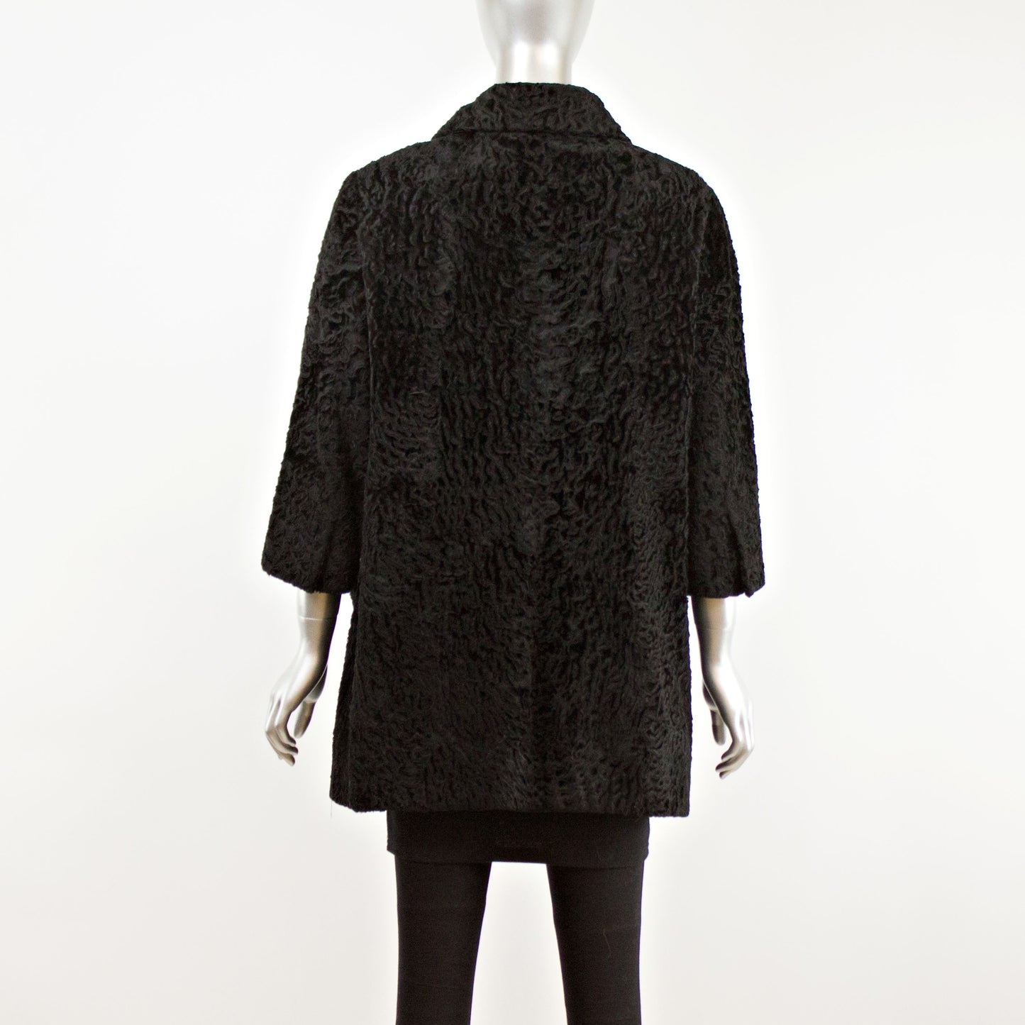 Black Persian Lamb 3/4 Coat- Size M