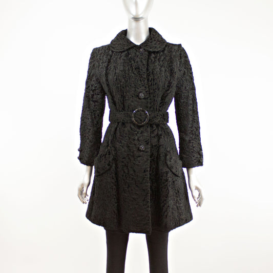 Black Persian Lamb Coat- Size XXS