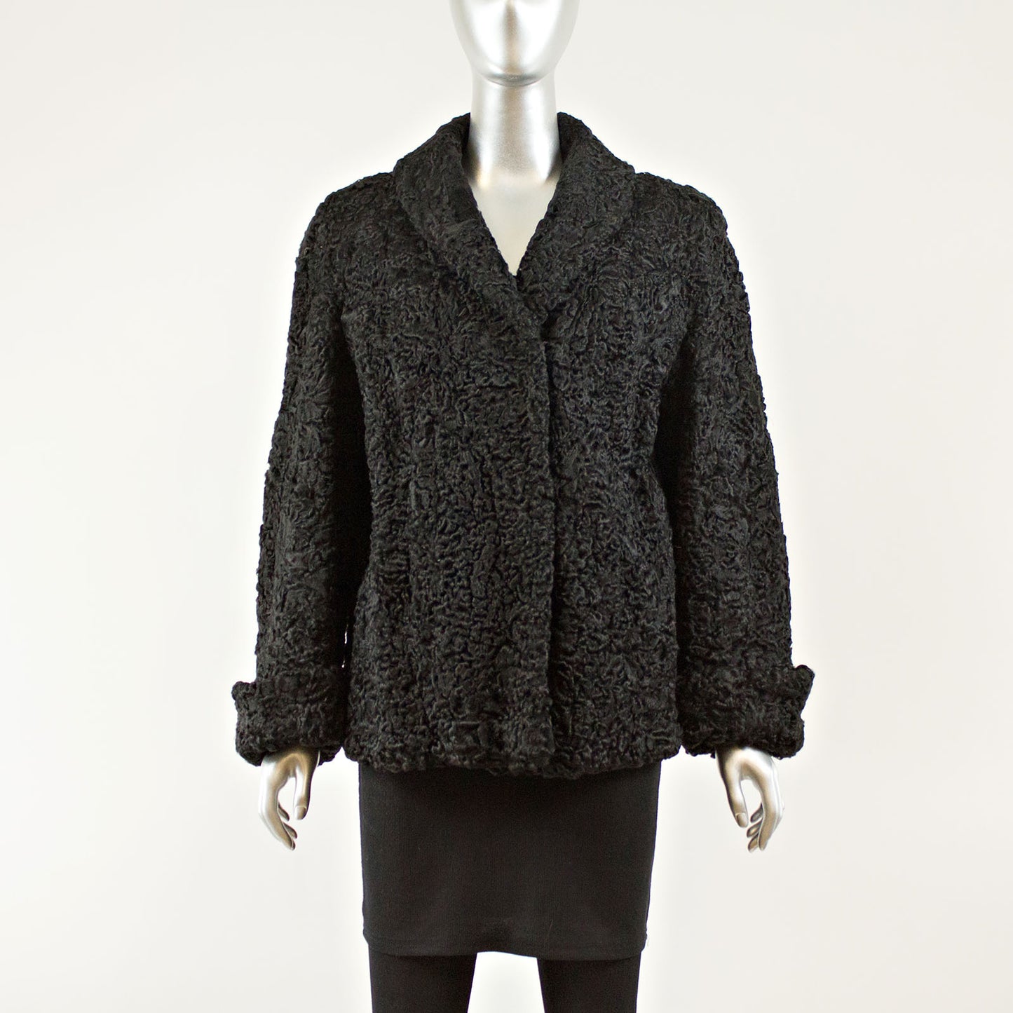 Black Persian Lamb Jacket - Size M-L (Vintage Furs)