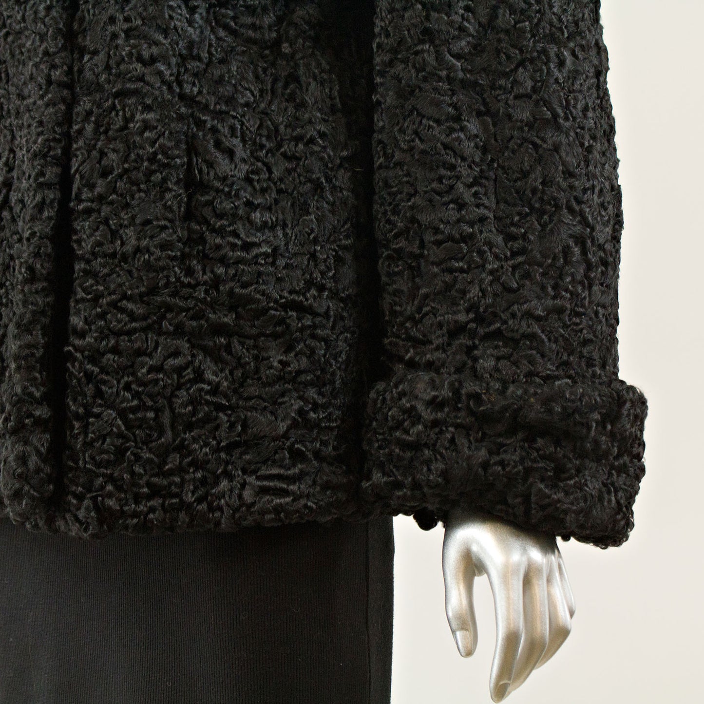 Black Persian Lamb Jacket - Size M-L (Vintage Furs)