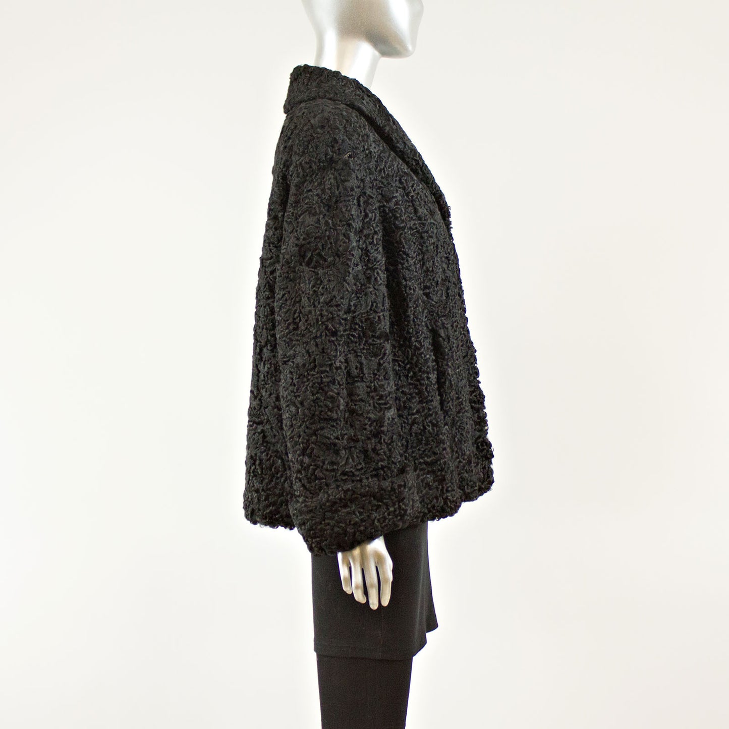 Black Persian Lamb Jacket - Size M-L (Vintage Furs)