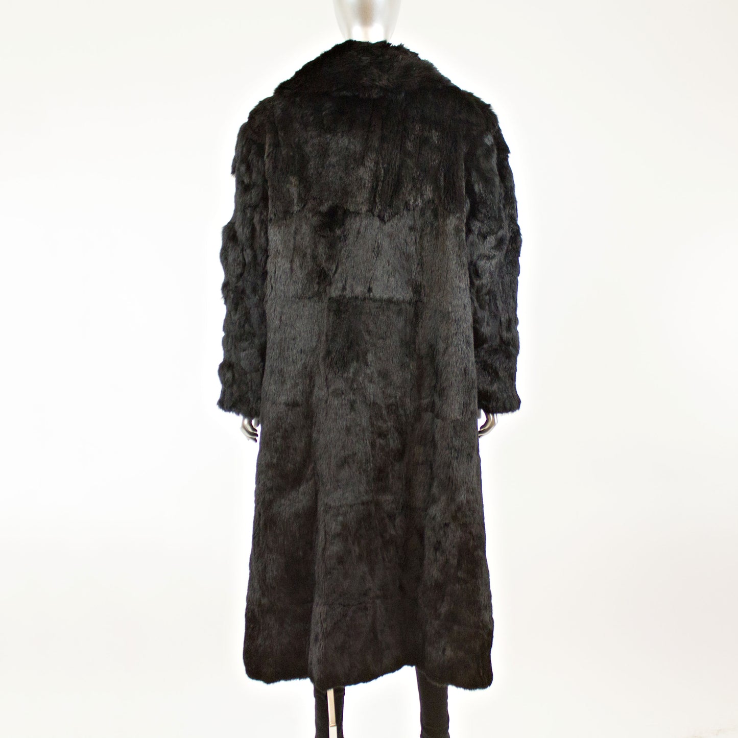 Black Section Rabbit Coat- Size XL