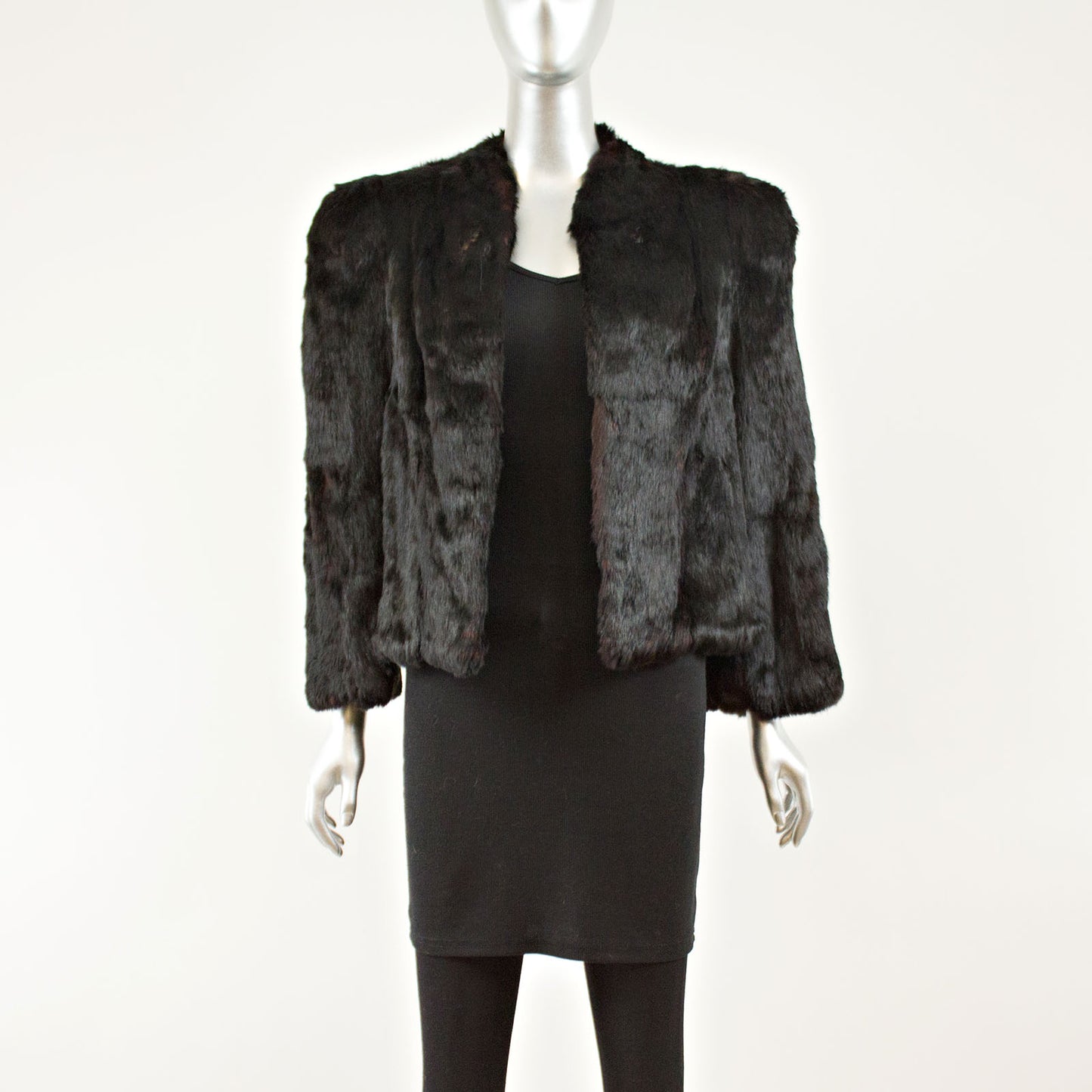 Black Rabbit Jacket - Size S ( Vintage Furs)