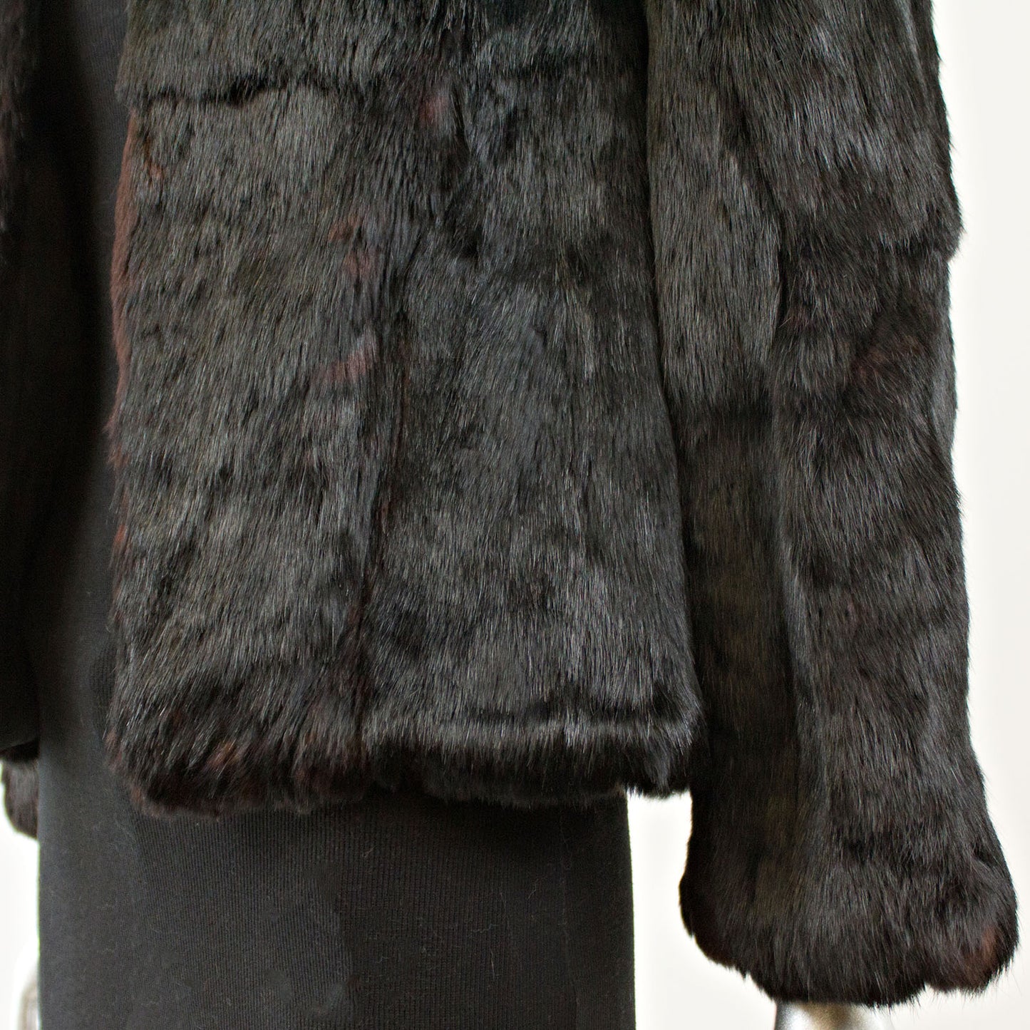 Black Rabbit Jacket - Size S ( Vintage Furs)