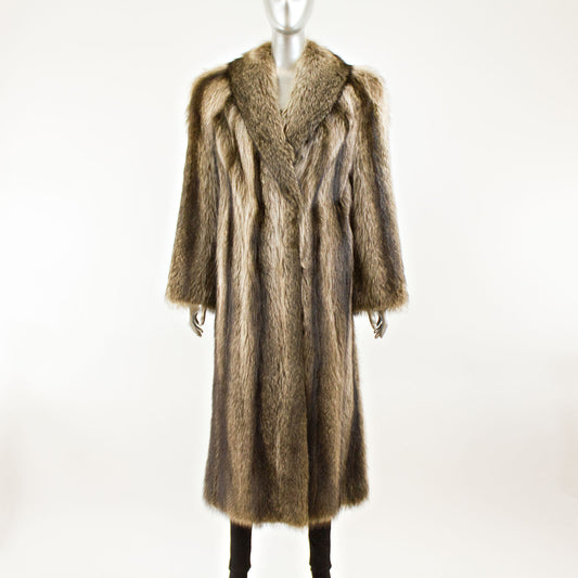 Brown Raccoon Coat - Size S