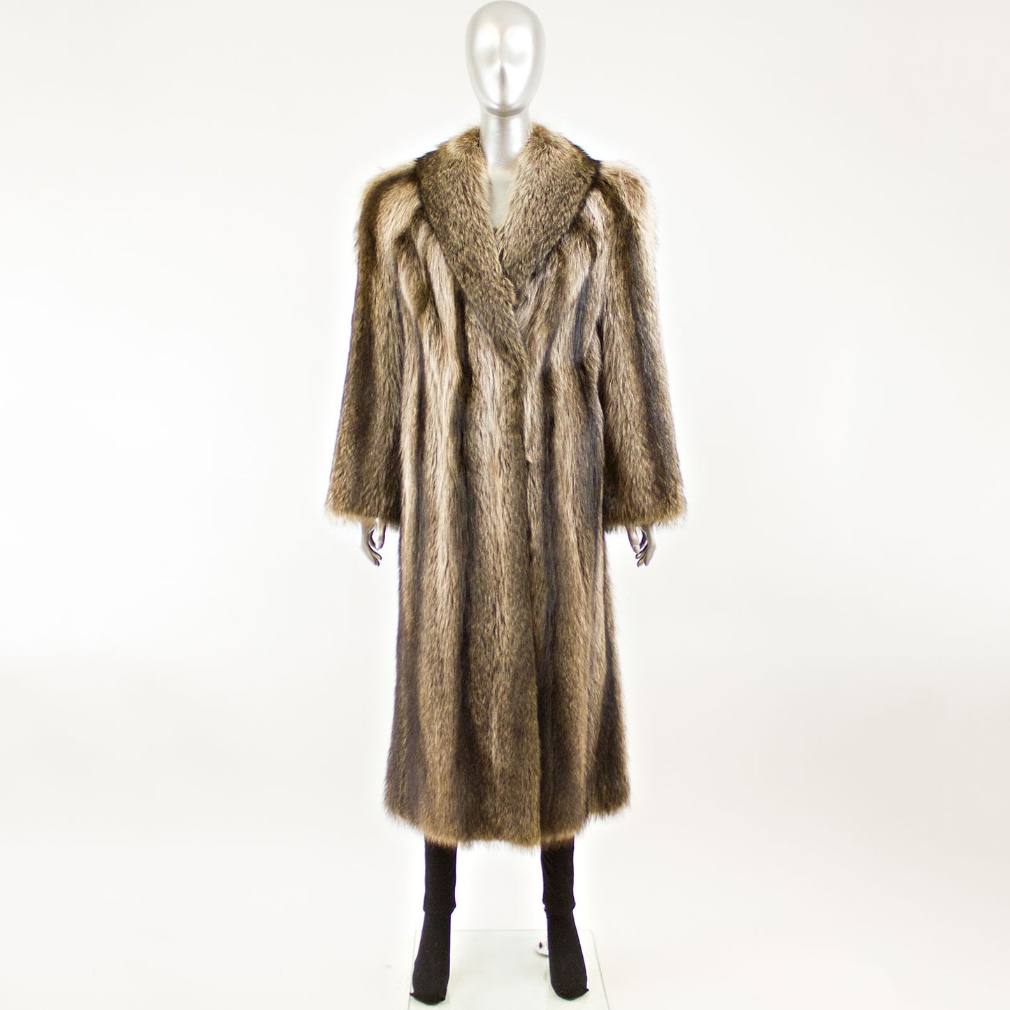 Brown Raccoon Coat - Size S