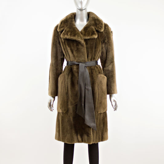 Brown Sheared Beaver Coat- Size XS