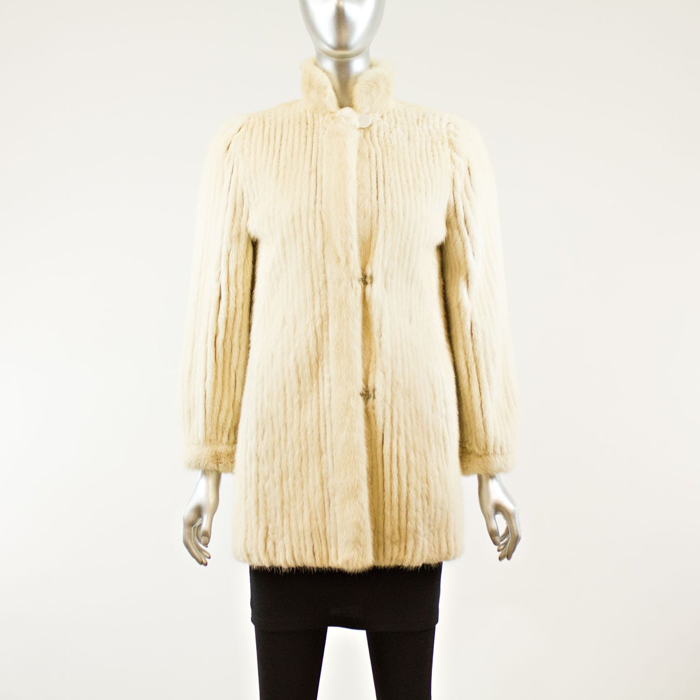 Cream Corded Mink Jacket - Size S ( Vintage Furs)